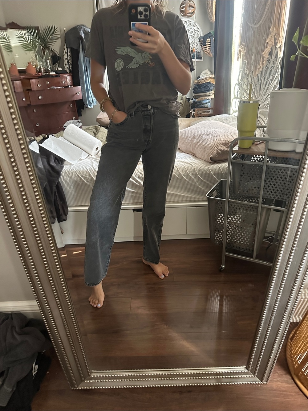 Levi's 501 90’s Straight Black/Grey Washed Jeans - Picture 8 of 8